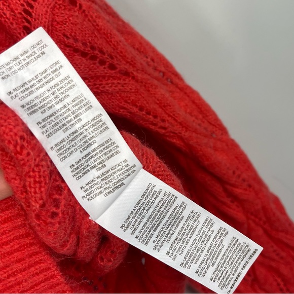 Boden Pointelle Fluffy Sweater Bright Coral K0555 Plus Size 20 / 22 Wool Aplaca - Picture 13 of 16